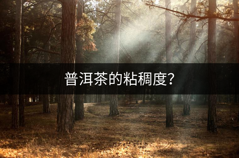 普洱茶的粘稠度？