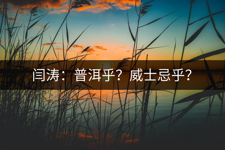 閆濤:普洱乎?威士忌乎? 閆濤:普洱乎?威士忌乎?