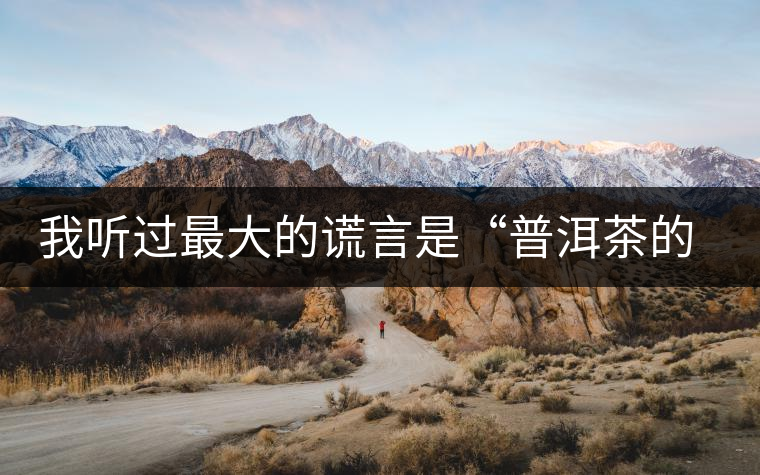 我聽過最大的謊言是“普洱茶的苦、澀、濃，就是霸氣”
