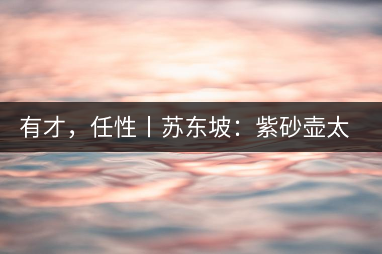 有才，任性丨蘇東坡：紫砂壺太小，不夠喝，那我就自己設(shè)計一款