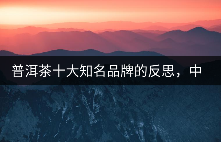 普洱茶十大知名品牌的反思，中國有沒有真正的普洱茶高端品牌？