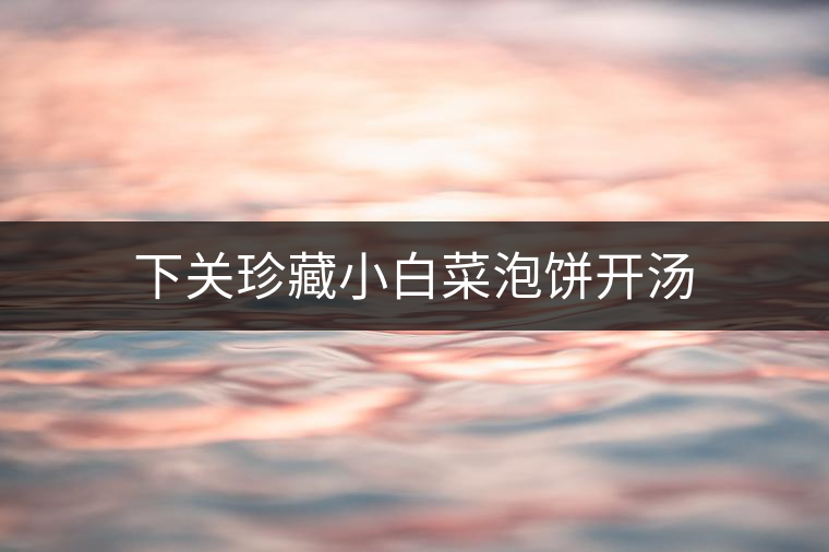 下關珍藏小白菜泡餅開湯 下關珍藏小白菜泡餅開湯