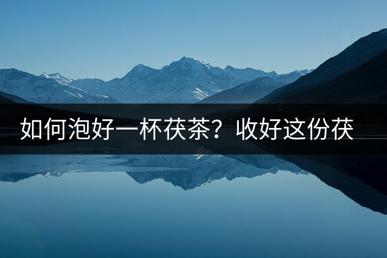 如何泡好一杯茯茶？收好這份茯茶的沖泡方法