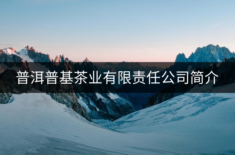 普洱普基茶業有限責任公司簡介